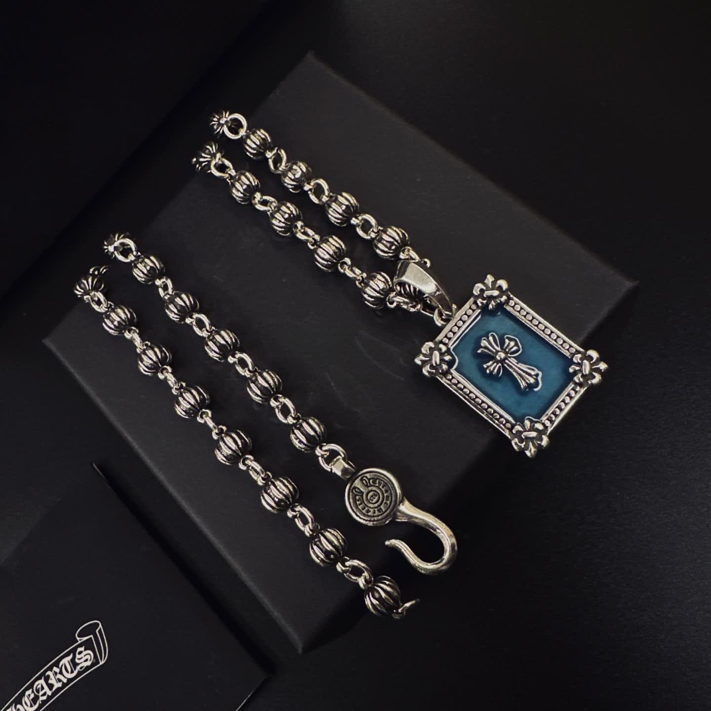 Chrome Hearts Silver Cross Pendant Necklace